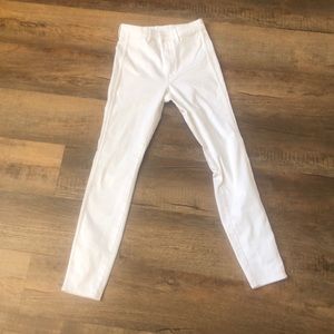 High waisted white jeans
